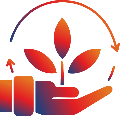 A common icon representing sustainability, ecology, or environmental responsibility